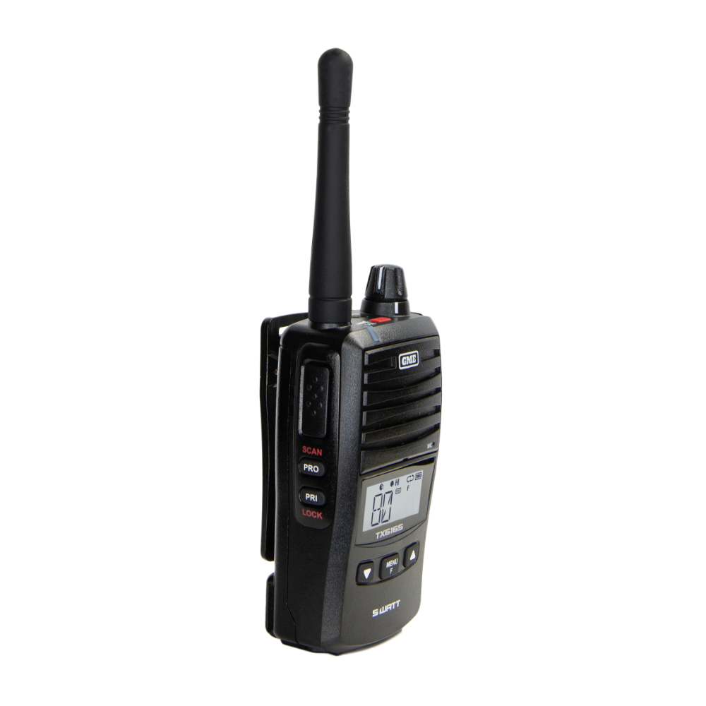 GME TX6165 5/1 Watt UHF CB Handheld Radio including Accessories