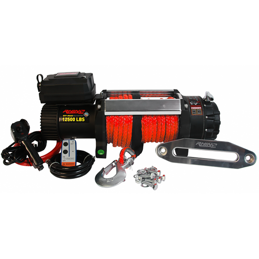 Rhino4x4 12,500LB Winch with Synthetic Rope