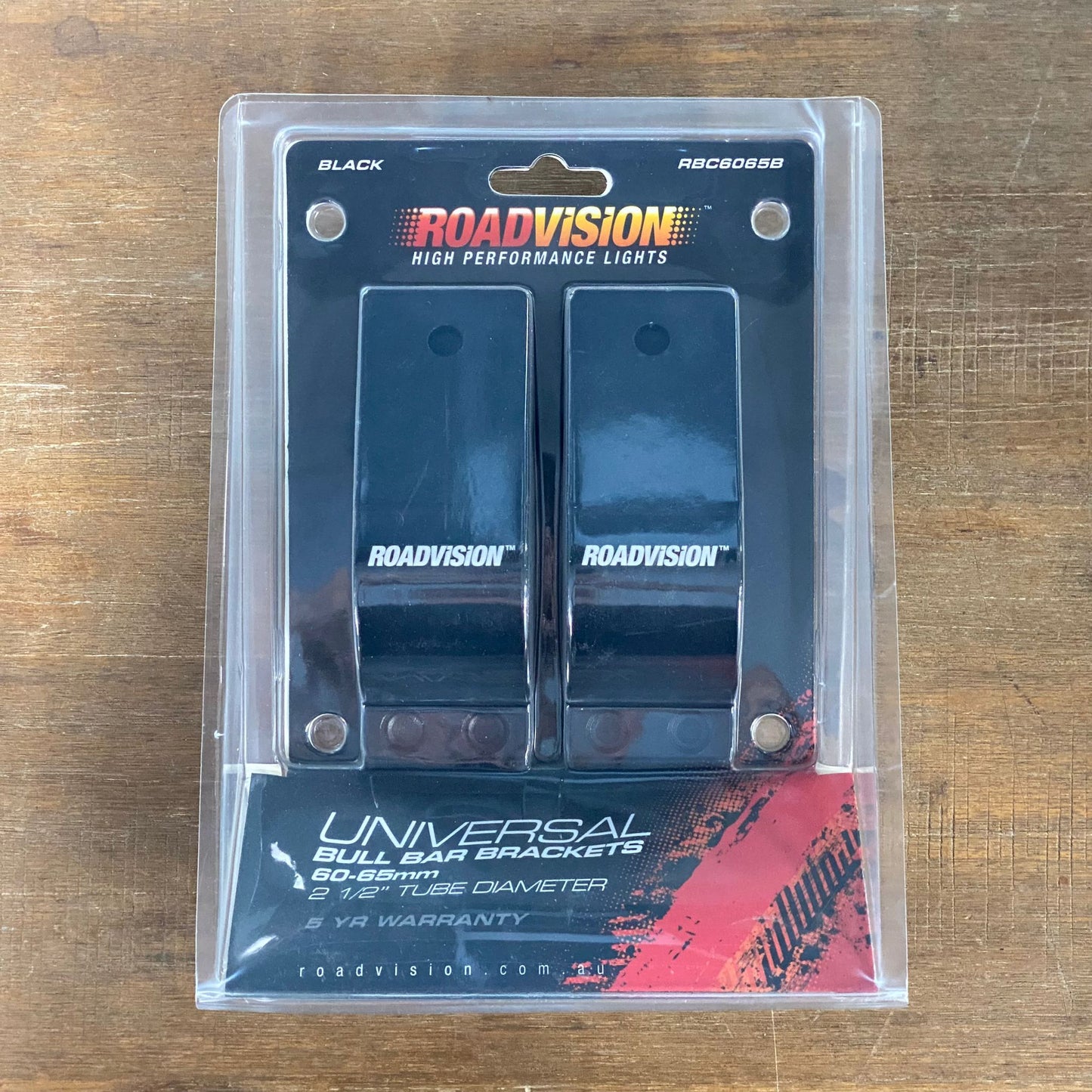 RoadVision RBC Bull Bar Clamp 60-65mm Black Pair