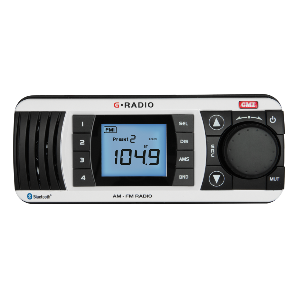 GME GR300BTW Bluetooth AM/FM Marine Stereo - White