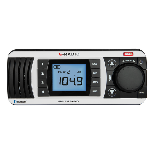 GME GR300BTW Bluetooth AM/FM Marine Stereo - White