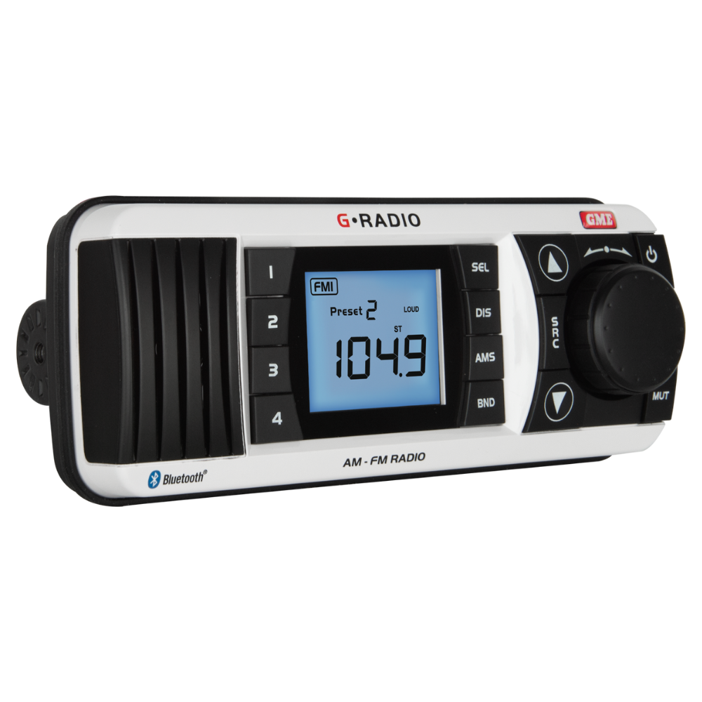 GME GR300BTW Bluetooth AM/FM Marine Stereo - White