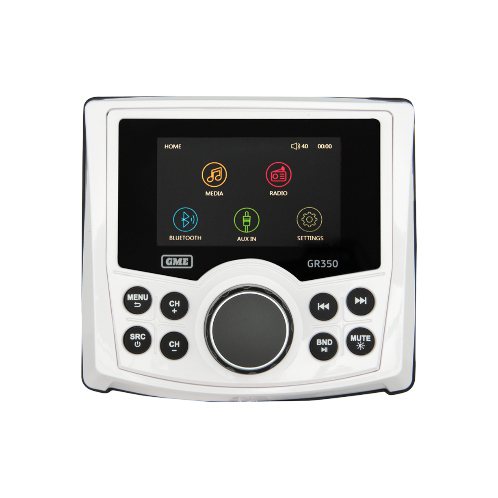 GME GR350BTW Bluetooth AM/FM Marine Stereo - White