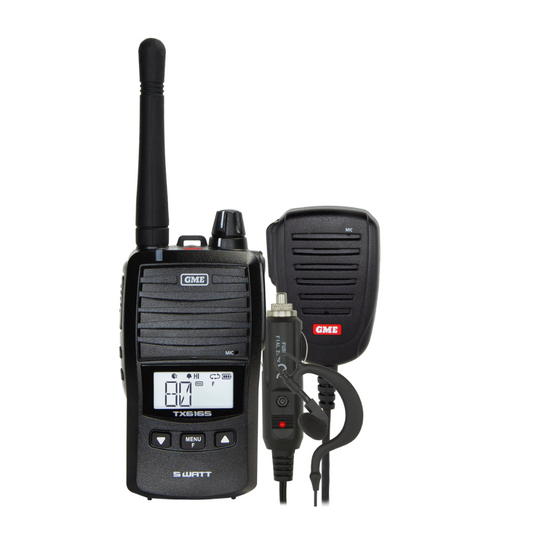 GME TX6165 5/1 Watt UHF CB Handheld Radio including Accessories