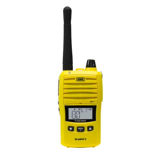 GME TX6165XY 5/1 Watt IP67 UHF CB Handheld Radio - Yellow