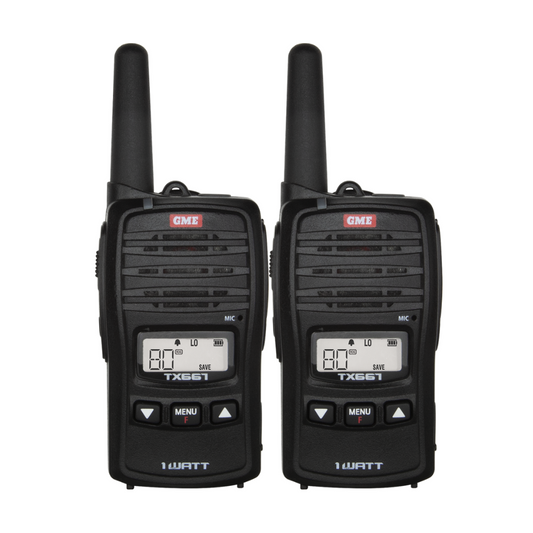 GME TX667TP 1 Watt UHF CB Handheld Radio - Twin Pack