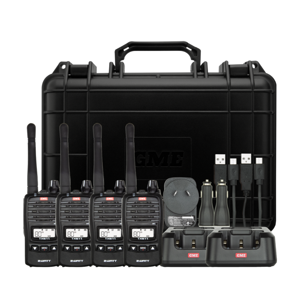 GME TX677QP 2 Watt UHF CB Handheld Radio - Quad Pack